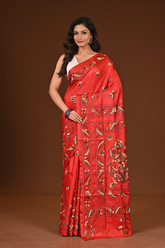 BLENDED SILK KANTHA SAREE