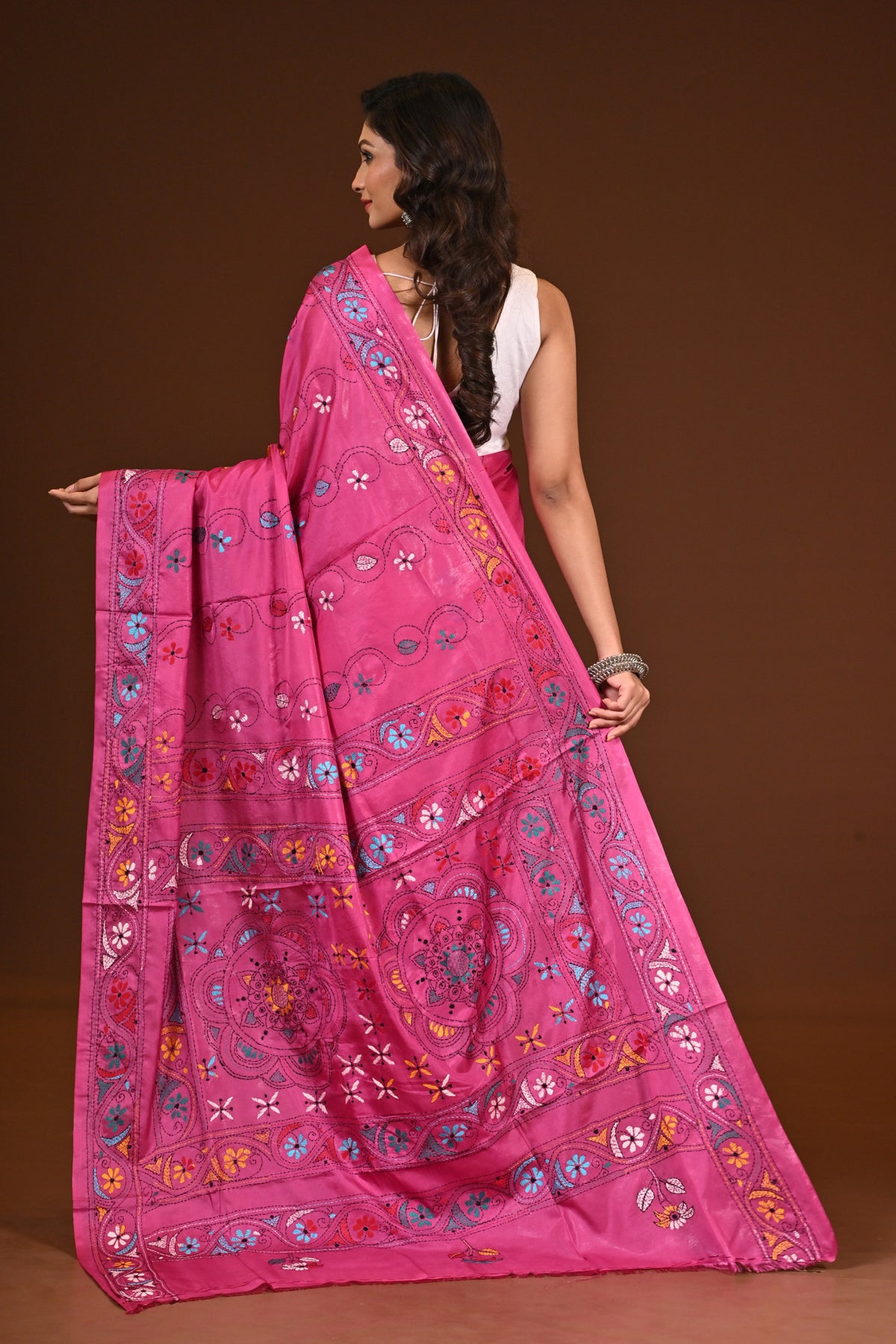 BLENDED SILK KANTHA SAREE