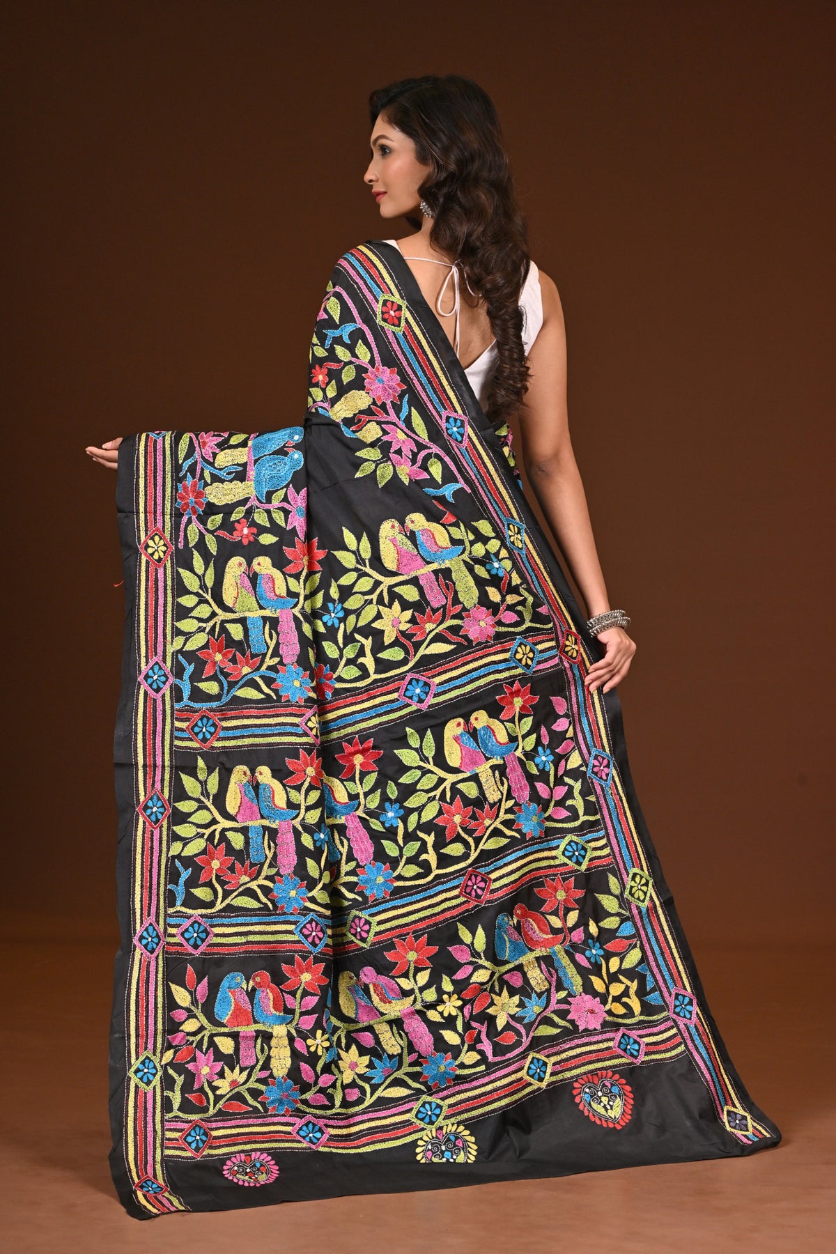 BLENDED SILK KANTHA SAREE