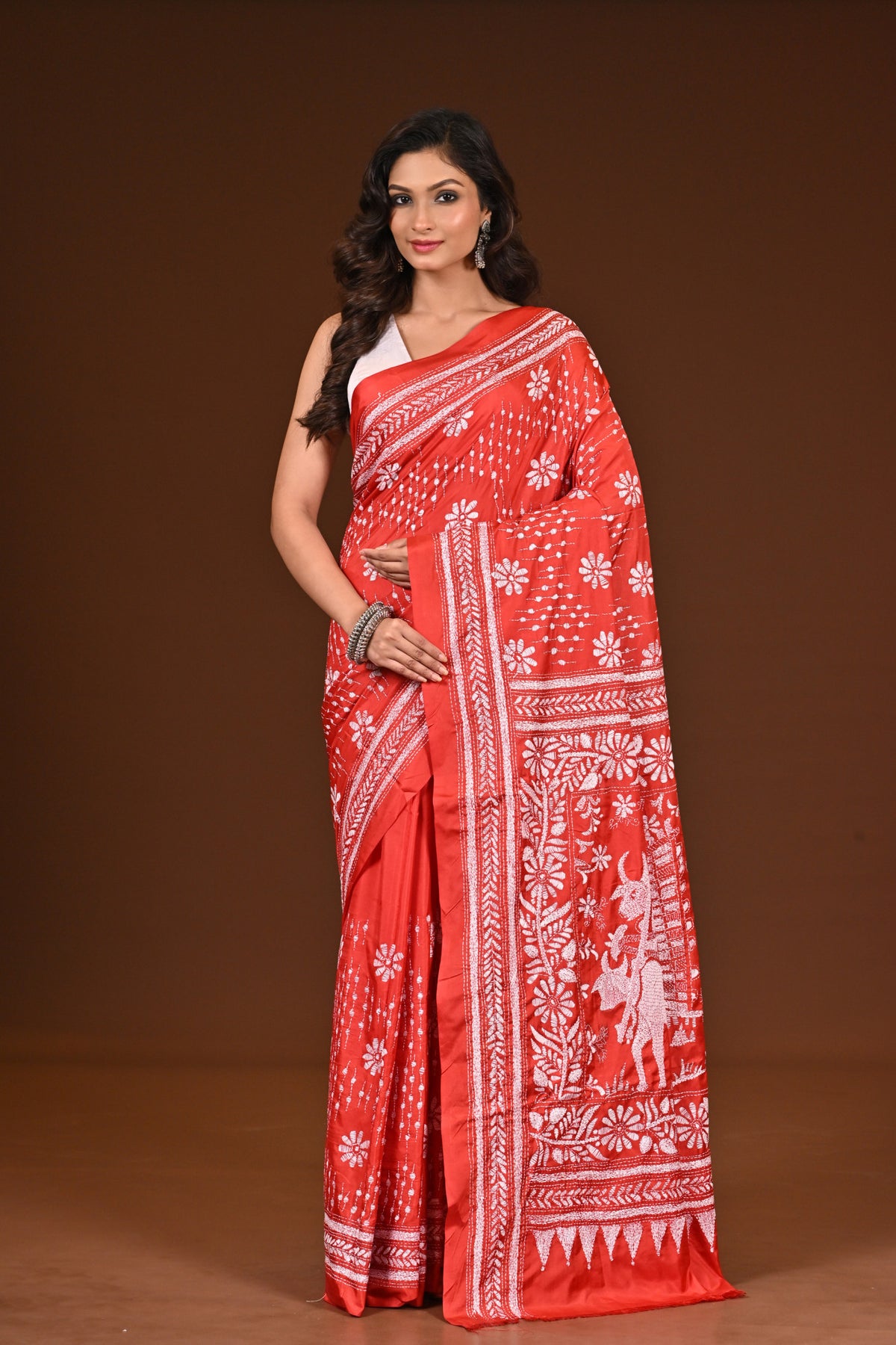BLENDED SILK KANTHA SAREE