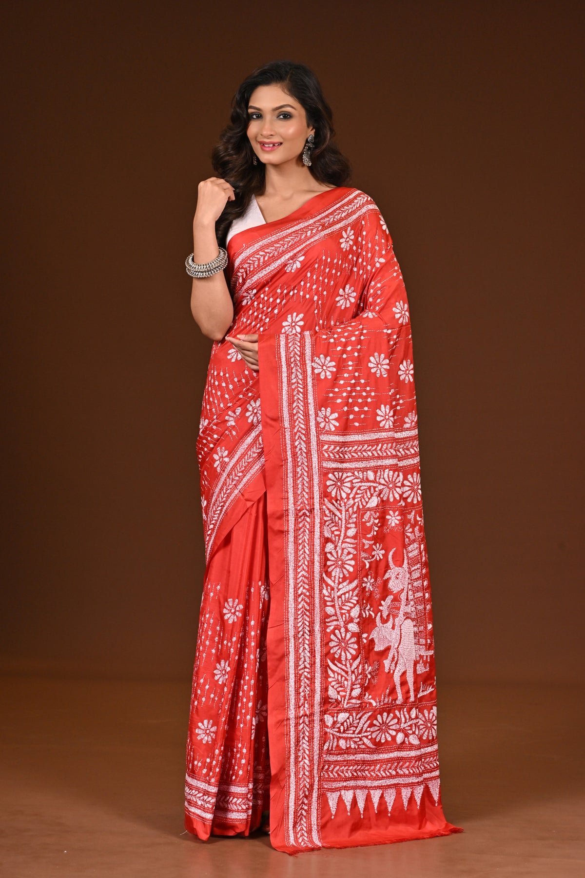BLENDED SILK KANTHA SAREE
