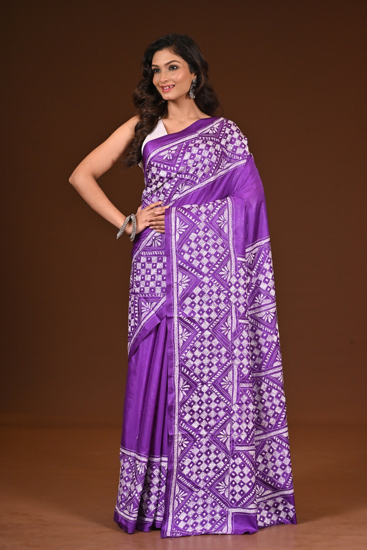 BLENDED SILK KANTHA SAREE