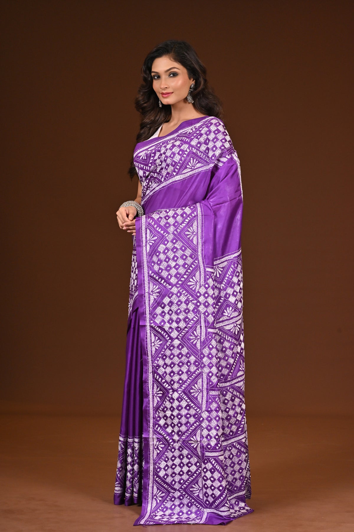 BLENDED SILK KANTHA SAREE