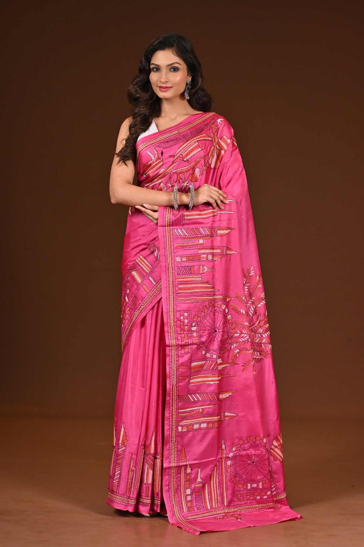BLENDED SILK KANTHA SAREE