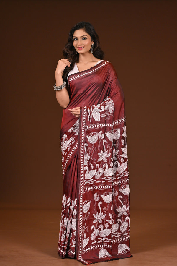 BLENDED SILK KANTHA SAREE
