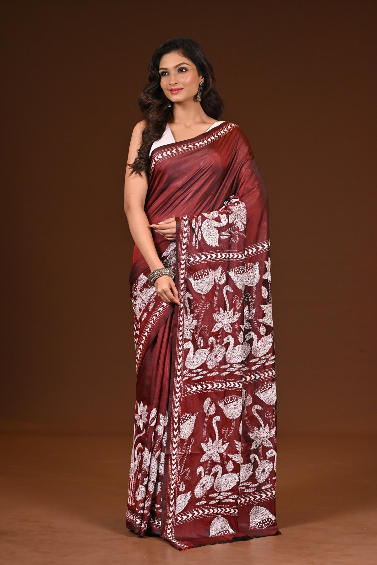 BLENDED SILK KANTHA SAREE