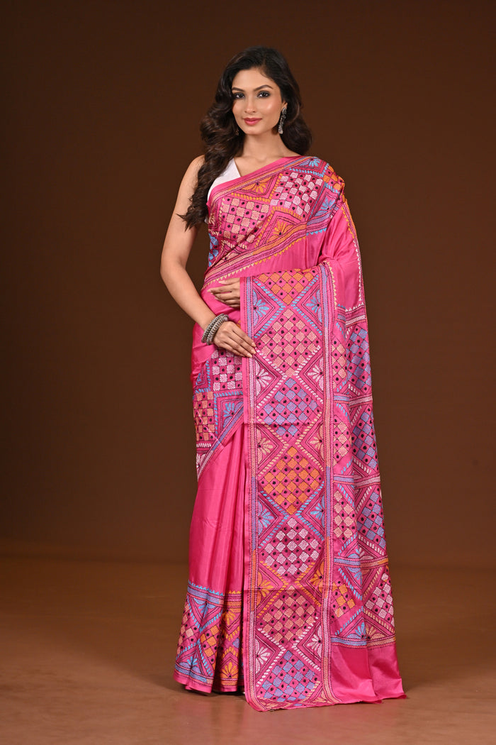 BLENDED SILK KANTHA SAREE