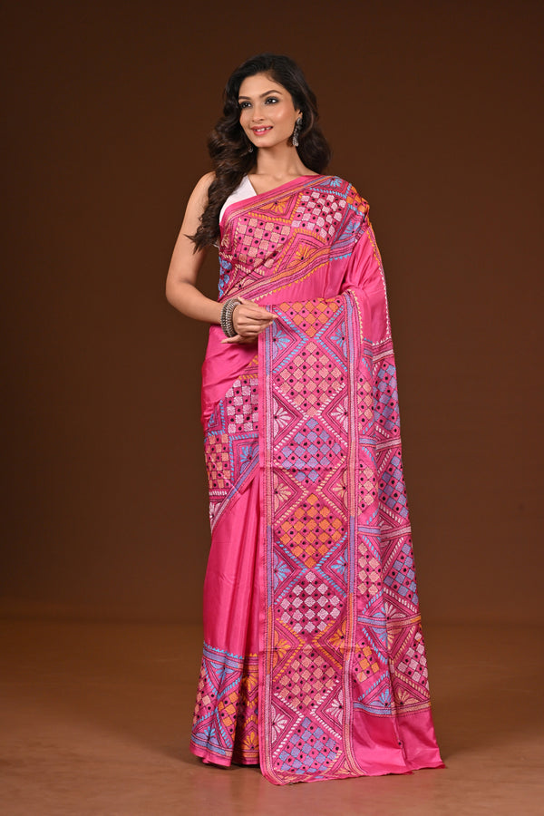 BLENDED SILK KANTHA SAREE