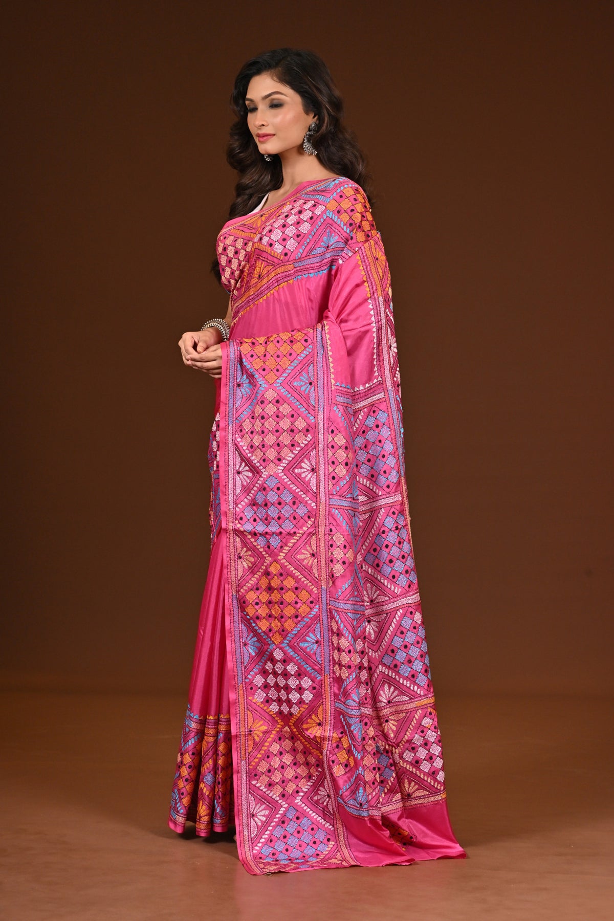 BLENDED SILK KANTHA SAREE
