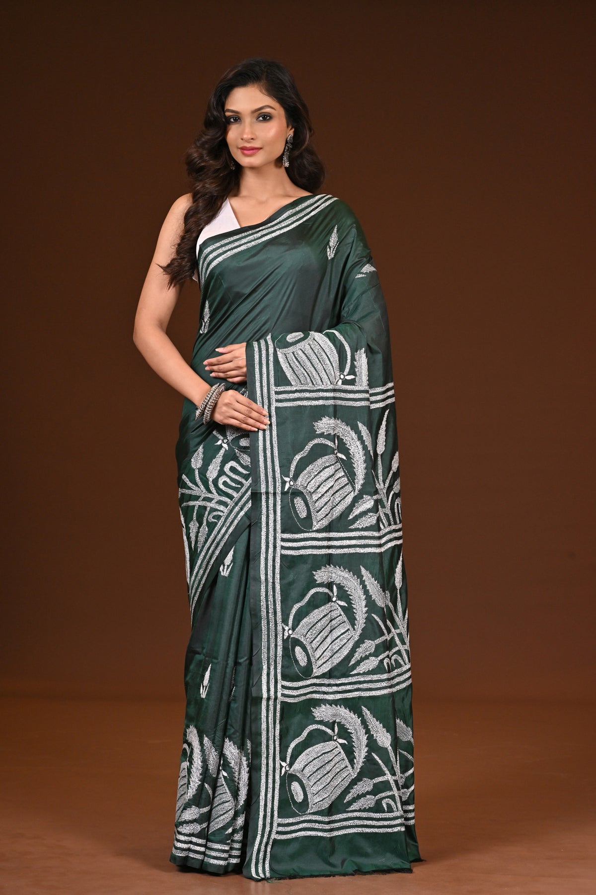 BLENDED SILK KANTHA SAREE