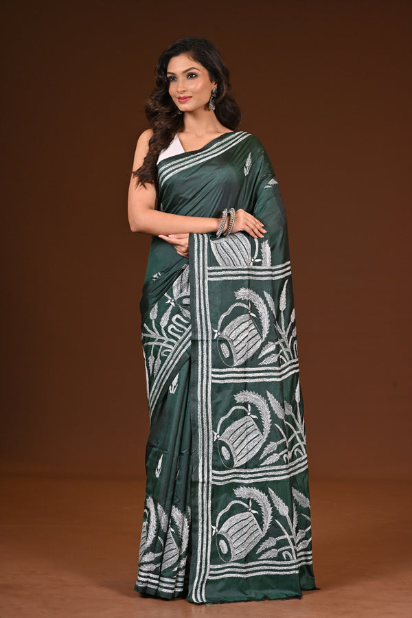 BLENDED SILK KANTHA SAREE