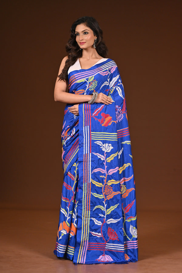 BLENDED SILK KANTHA SAREE