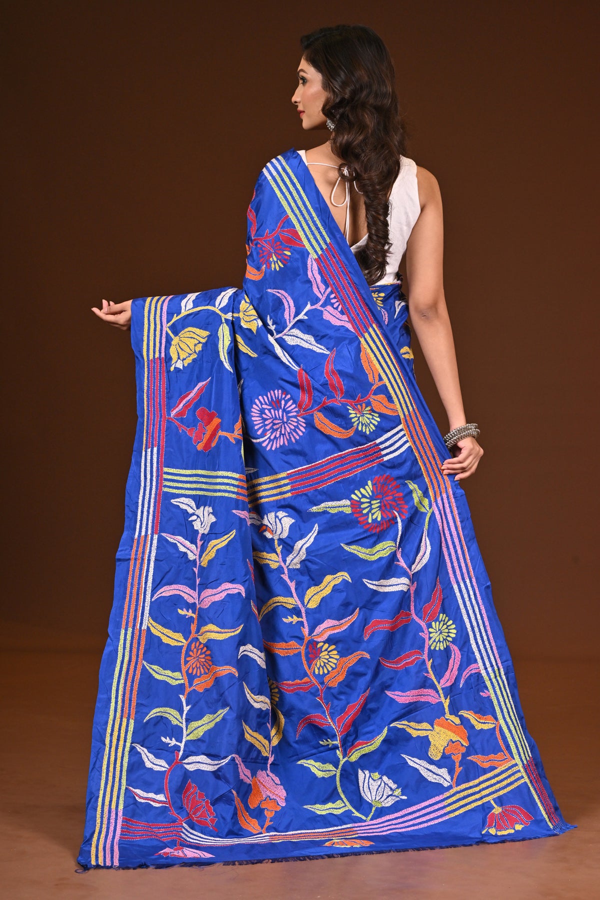 BLENDED SILK KANTHA SAREE