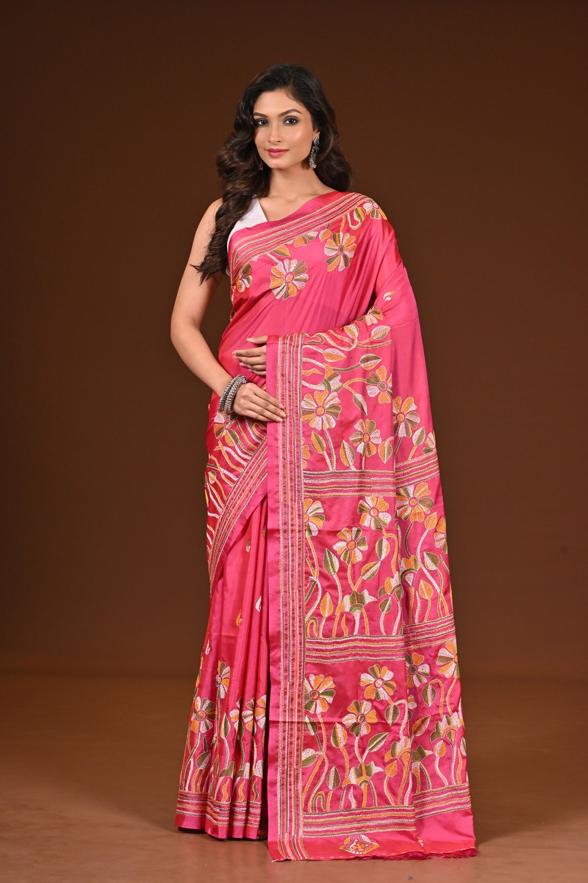 BLENDED SILK KANTHA SAREE