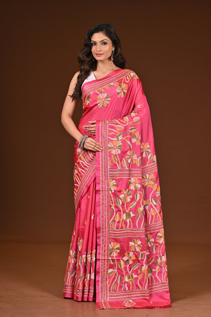 BLENDED SILK KANTHA SAREE
