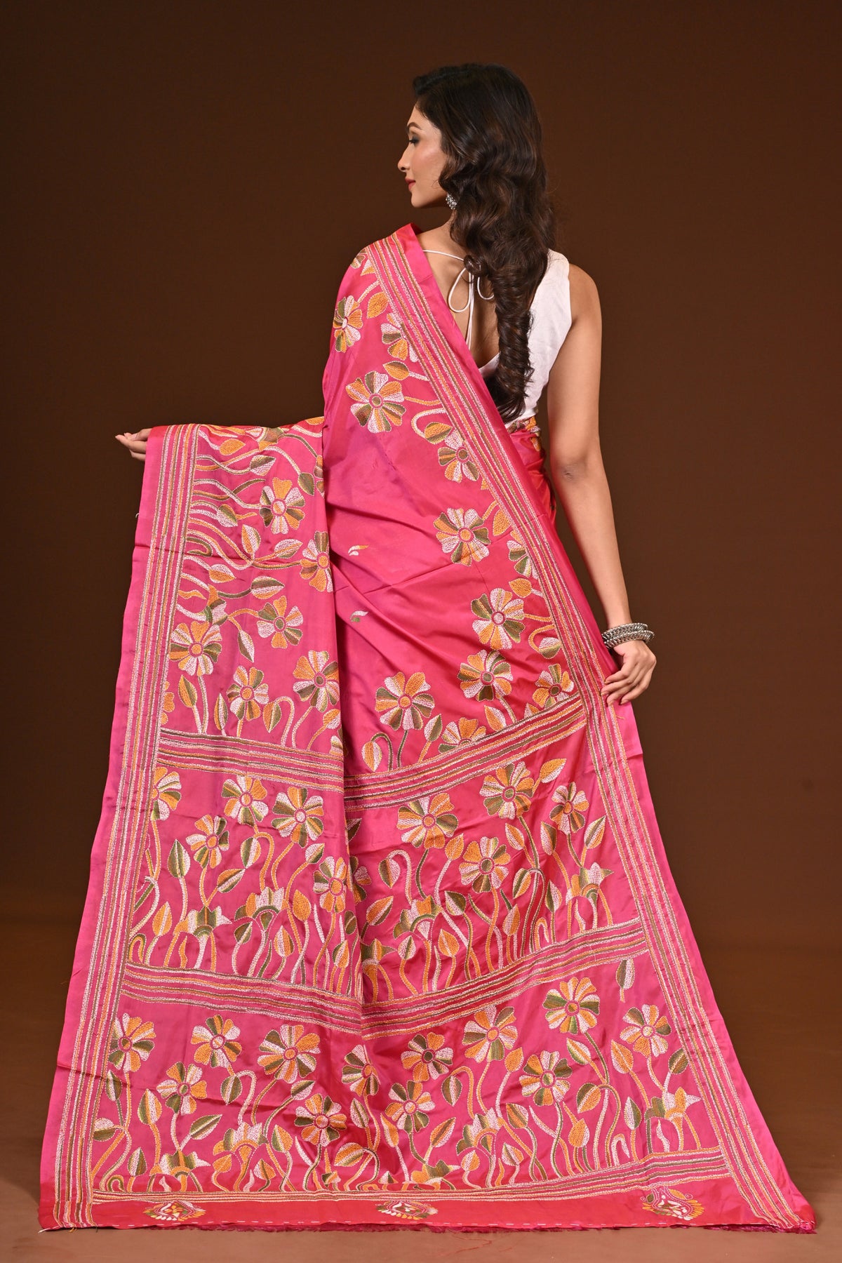 BLENDED SILK KANTHA SAREE