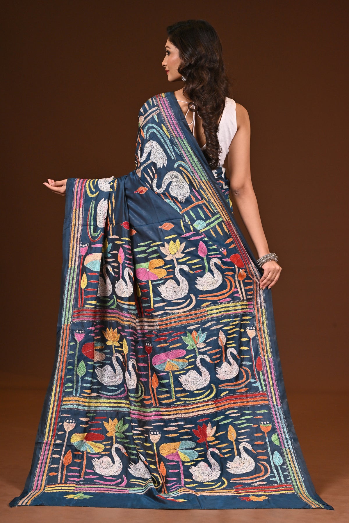 BLENDED SILK KANTHA SAREE