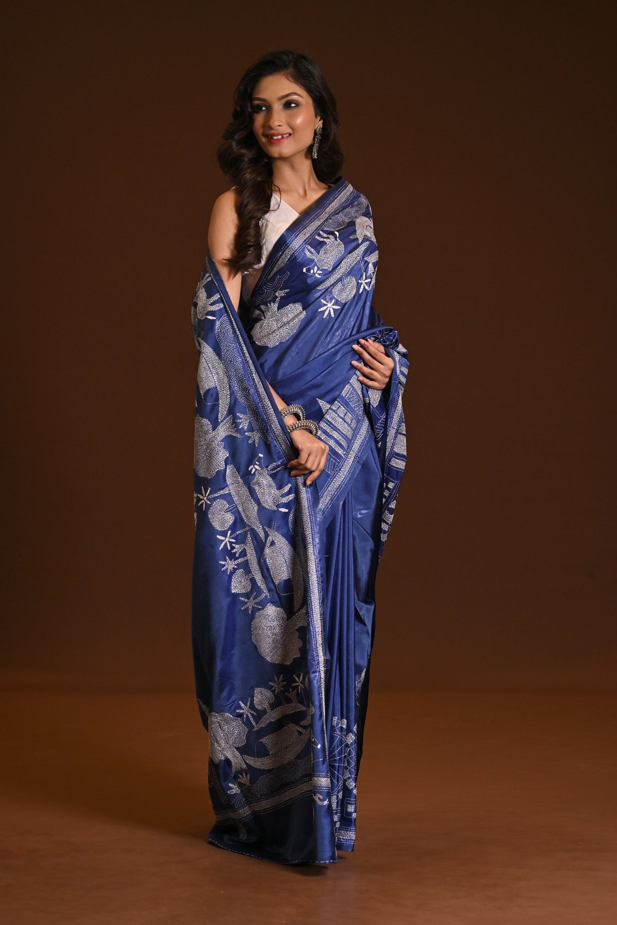 BLENDED SILK KANTHA SAREE