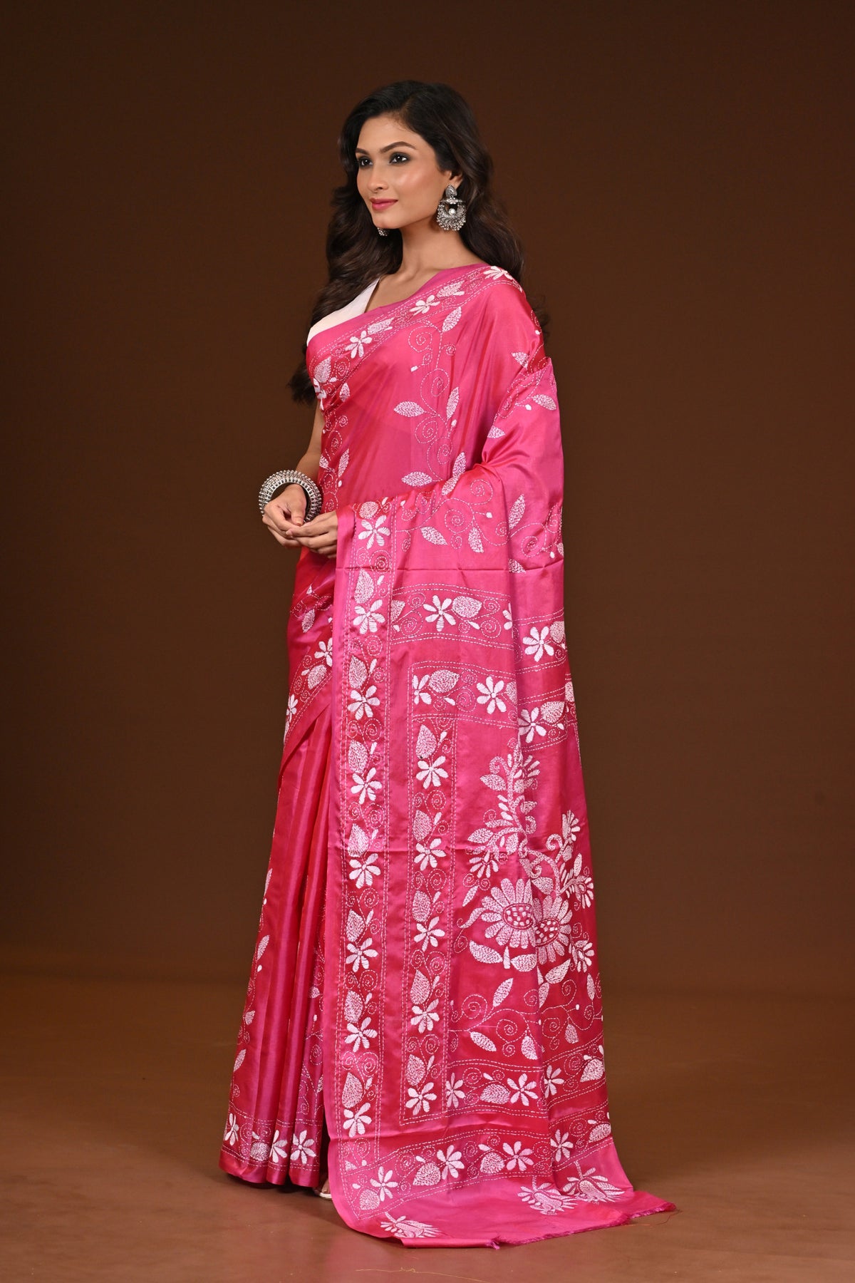 BLENDED SILK KANTHA SAREE