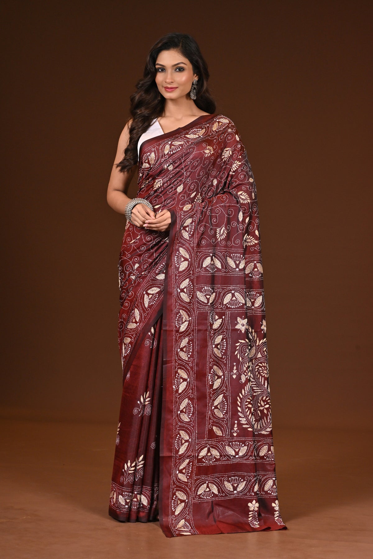 BLENDED SILK KANTHA SAREE