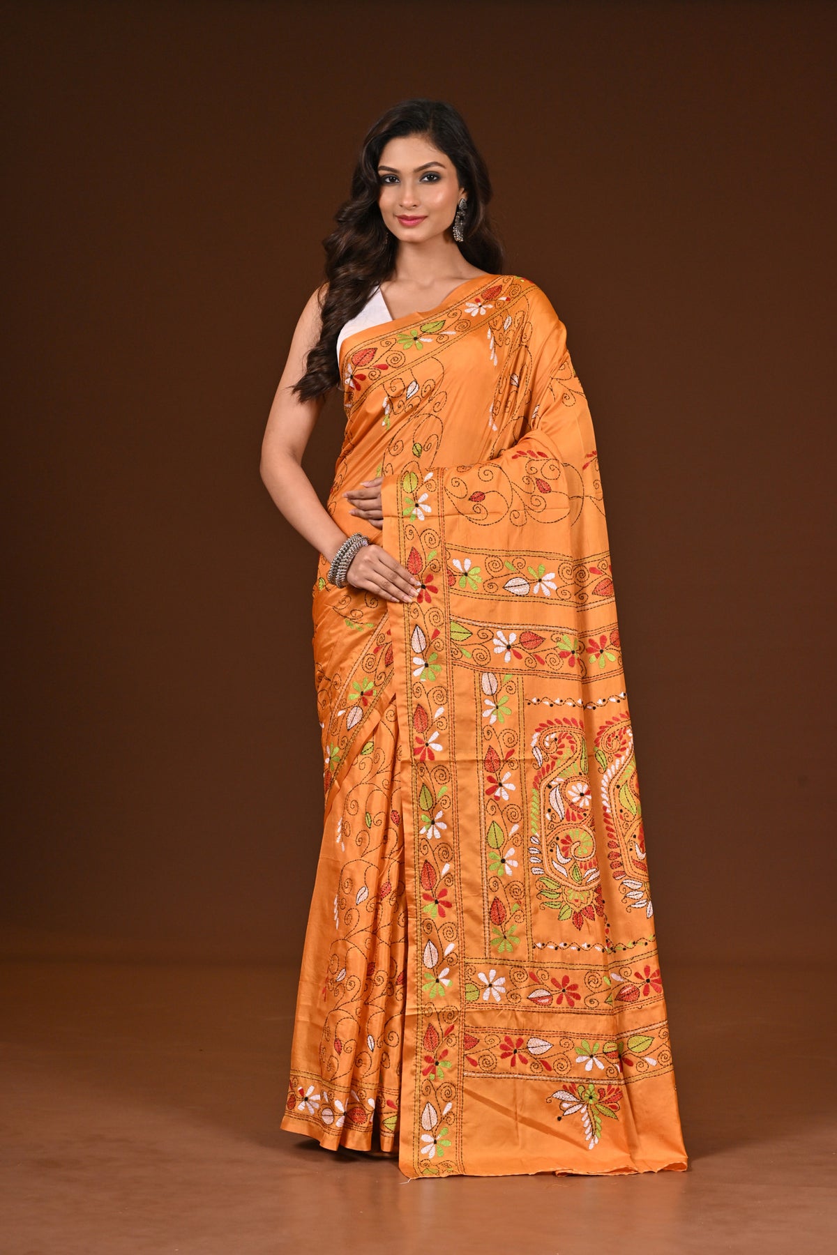 BLENDED SILK KANTHA SAREE