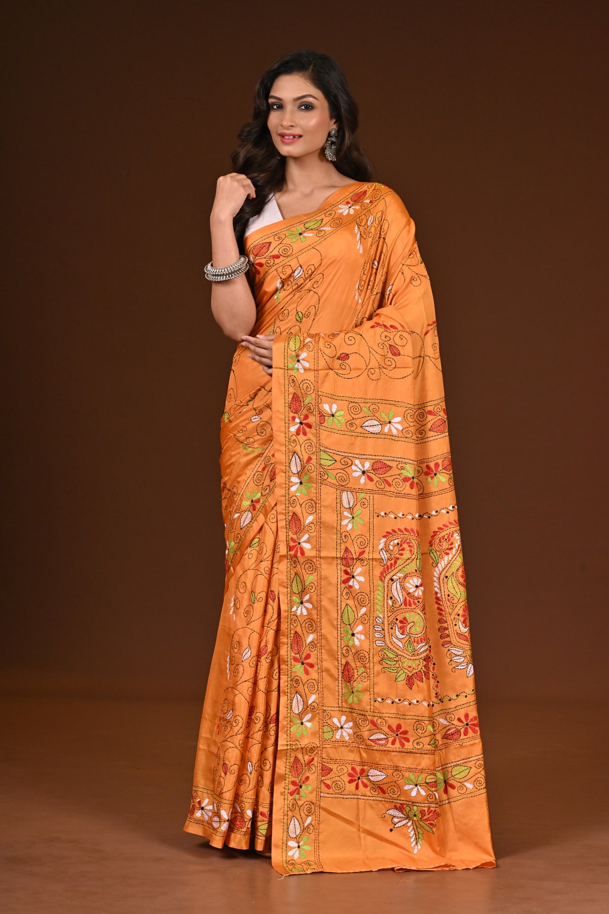 BLENDED SILK KANTHA SAREE