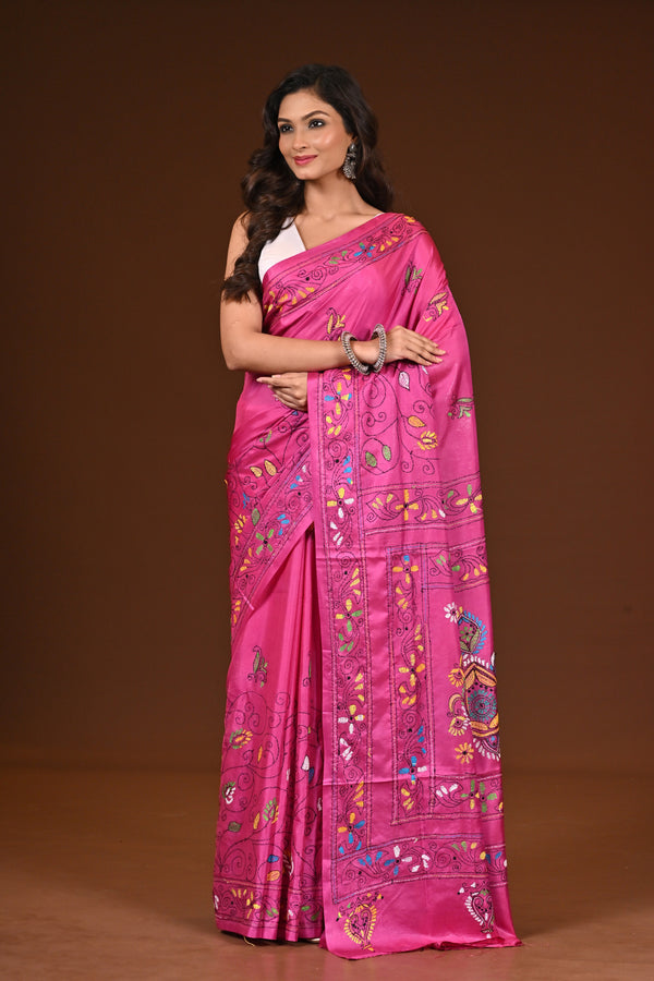BLENDED SILK KANTHA SAREE