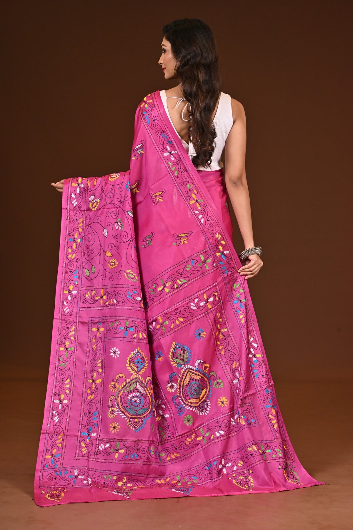 BLENDED SILK KANTHA SAREE