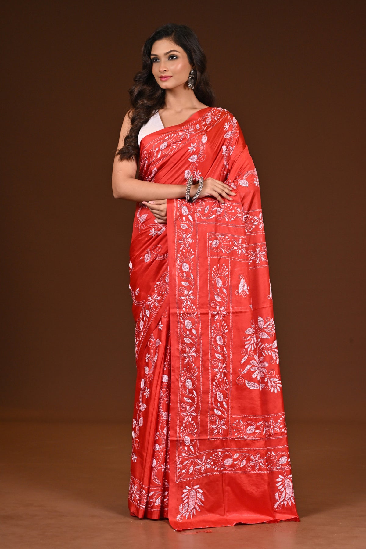 BLENDED SILK KANTHA SAREE