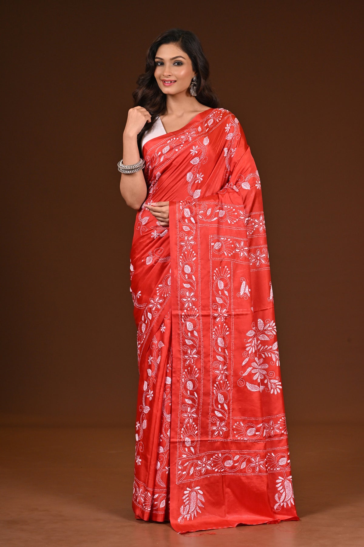 BLENDED SILK KANTHA SAREE