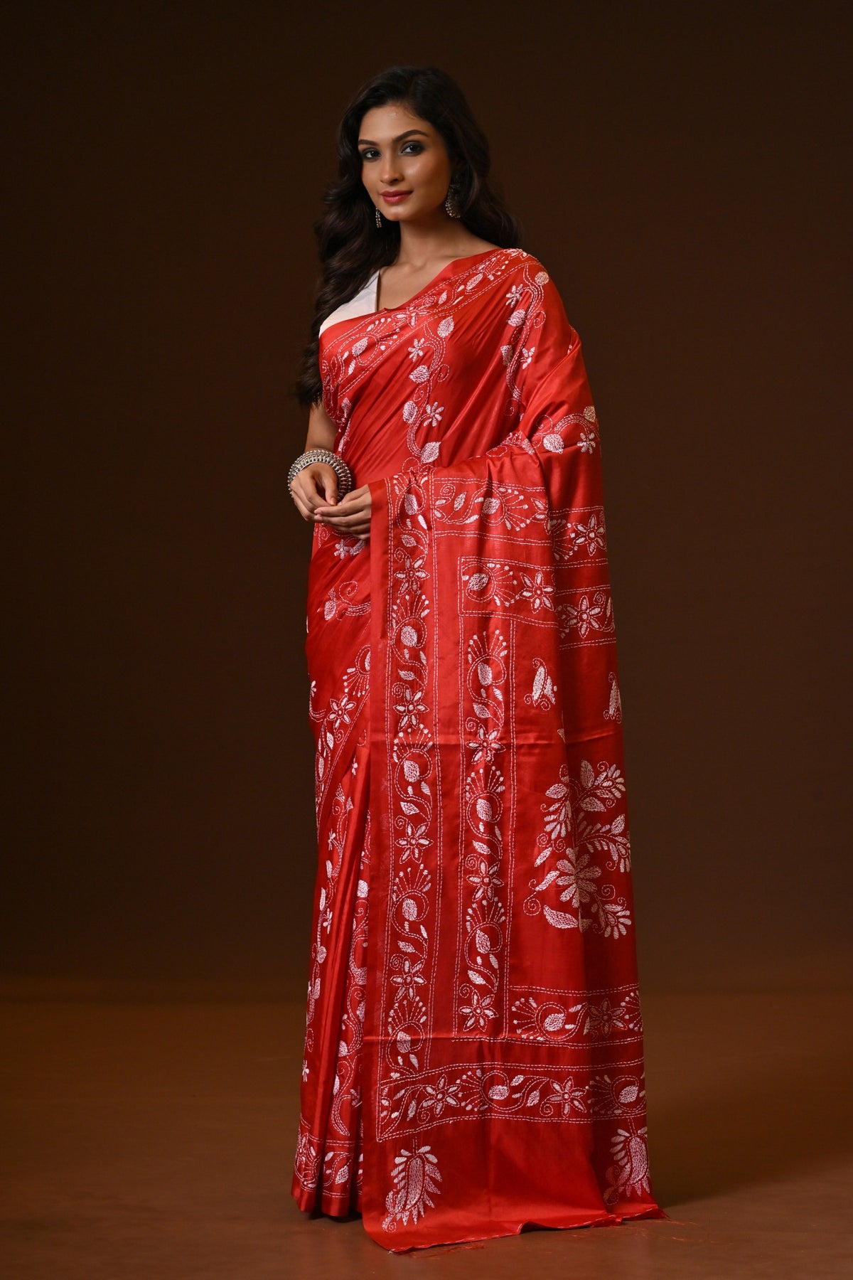 BLENDED SILK KANTHA SAREE