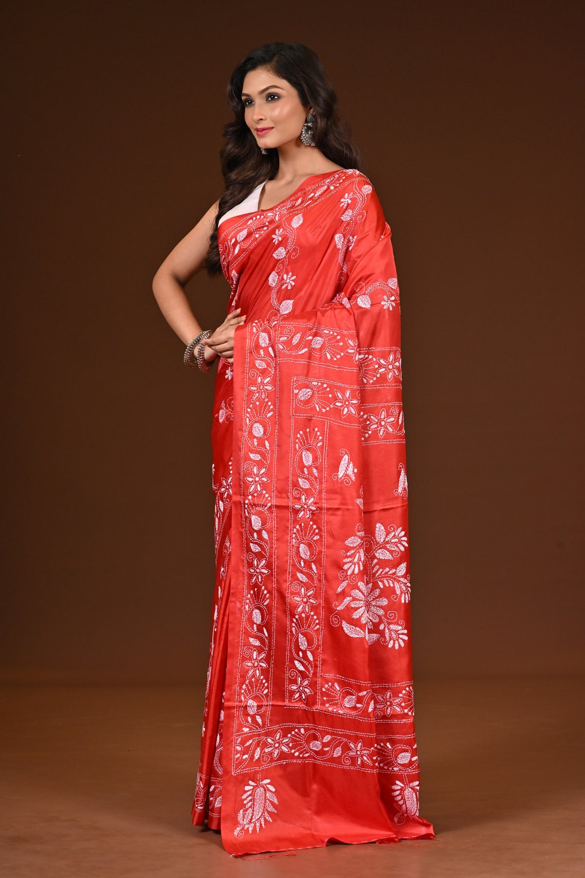 BLENDED SILK KANTHA SAREE