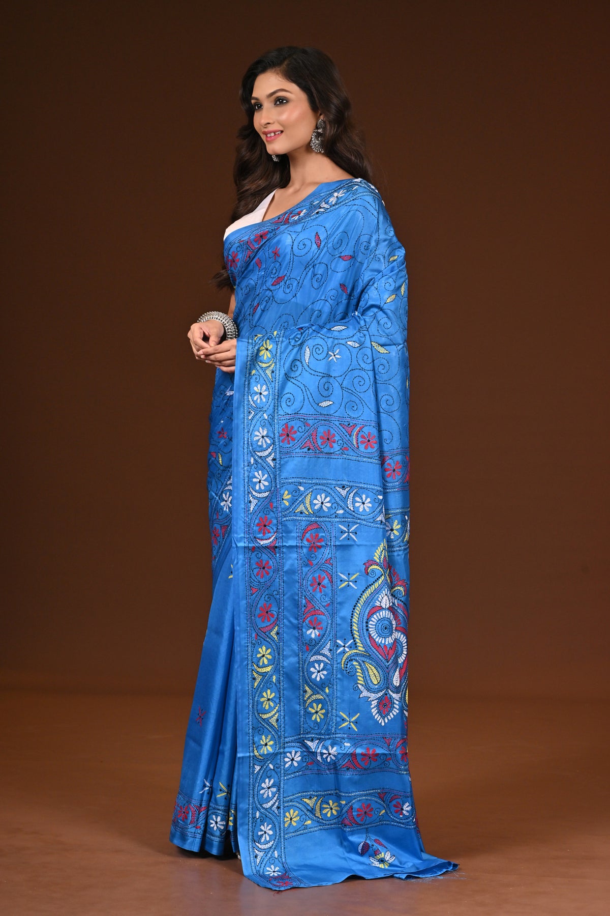 BLENDED SILK KANTHA SAREE