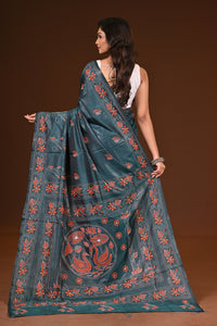 BLENDED SILK KANTHA SAREE