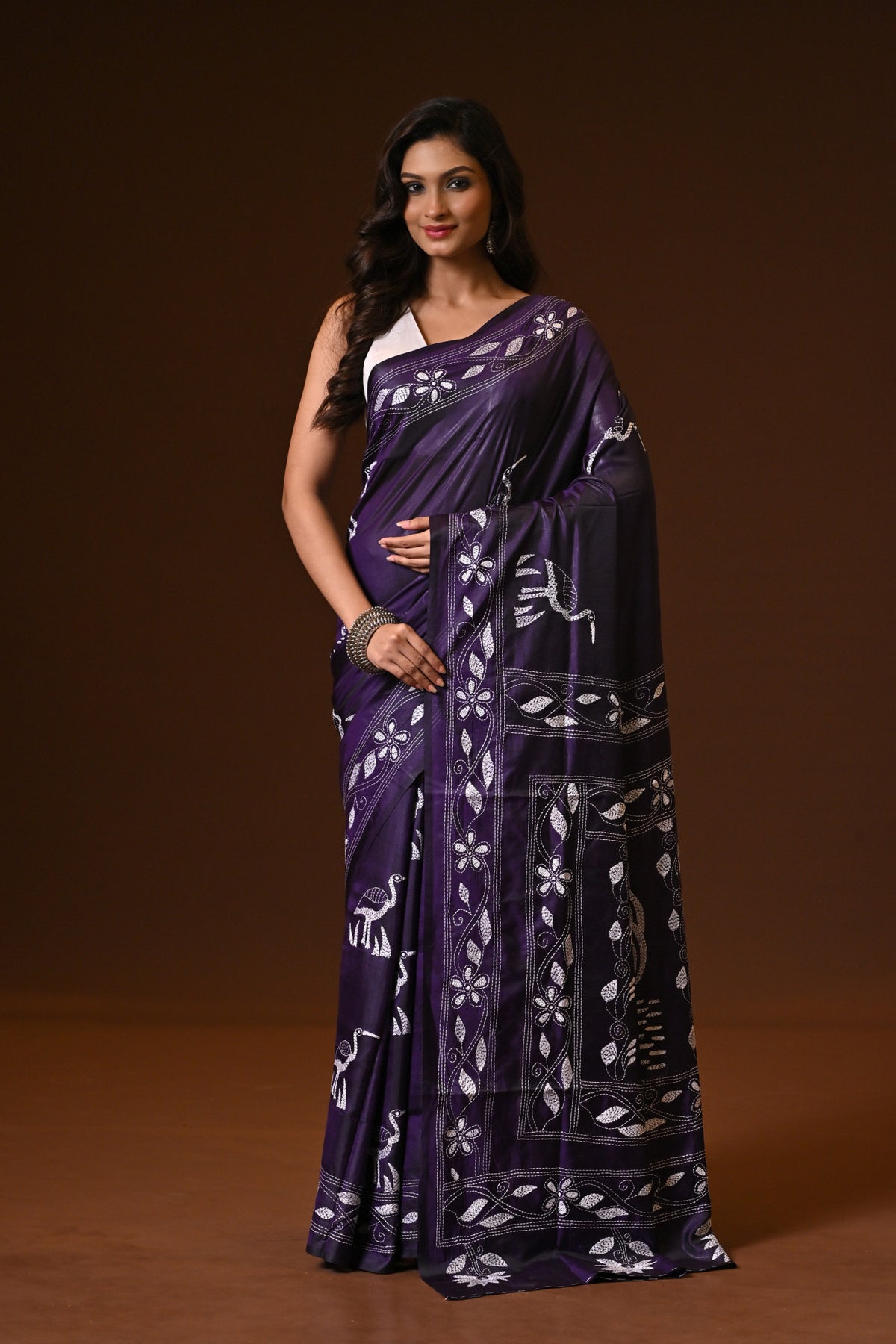 BLENDED SILK KANTHA SAREE