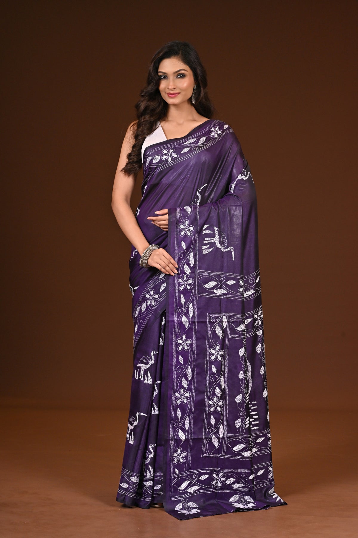 BLENDED SILK KANTHA SAREE