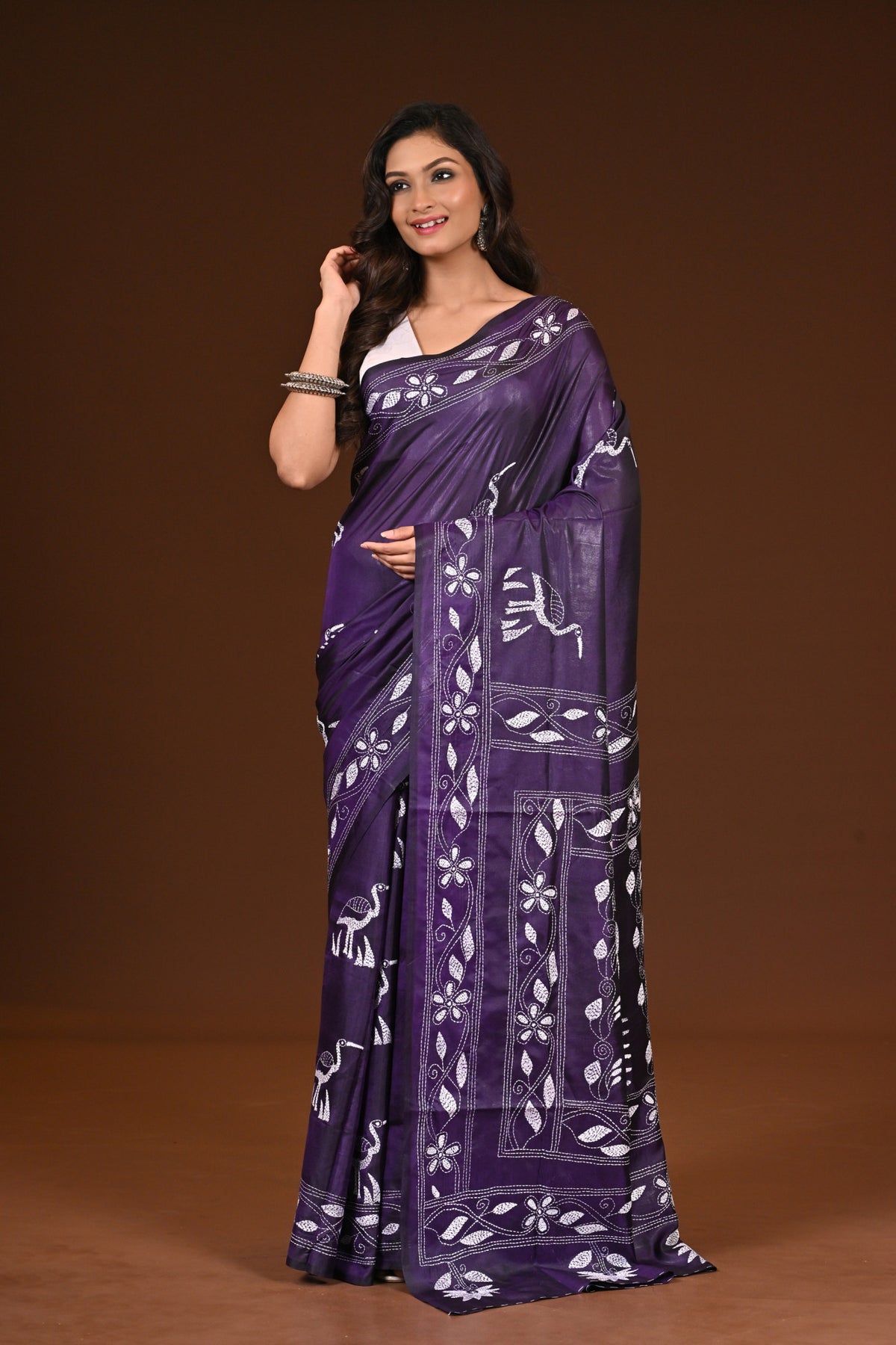 BLENDED SILK KANTHA SAREE