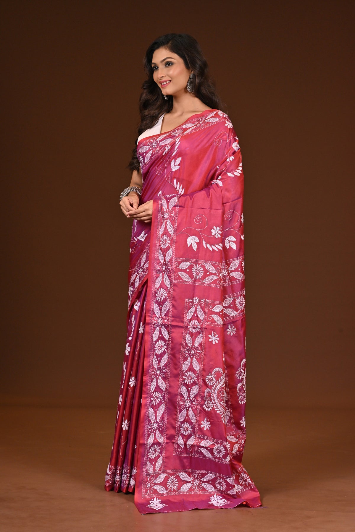 BLENDED SILK KANTHA SAREE