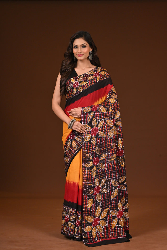 PURE COTTON HAND MALMAL SAREE