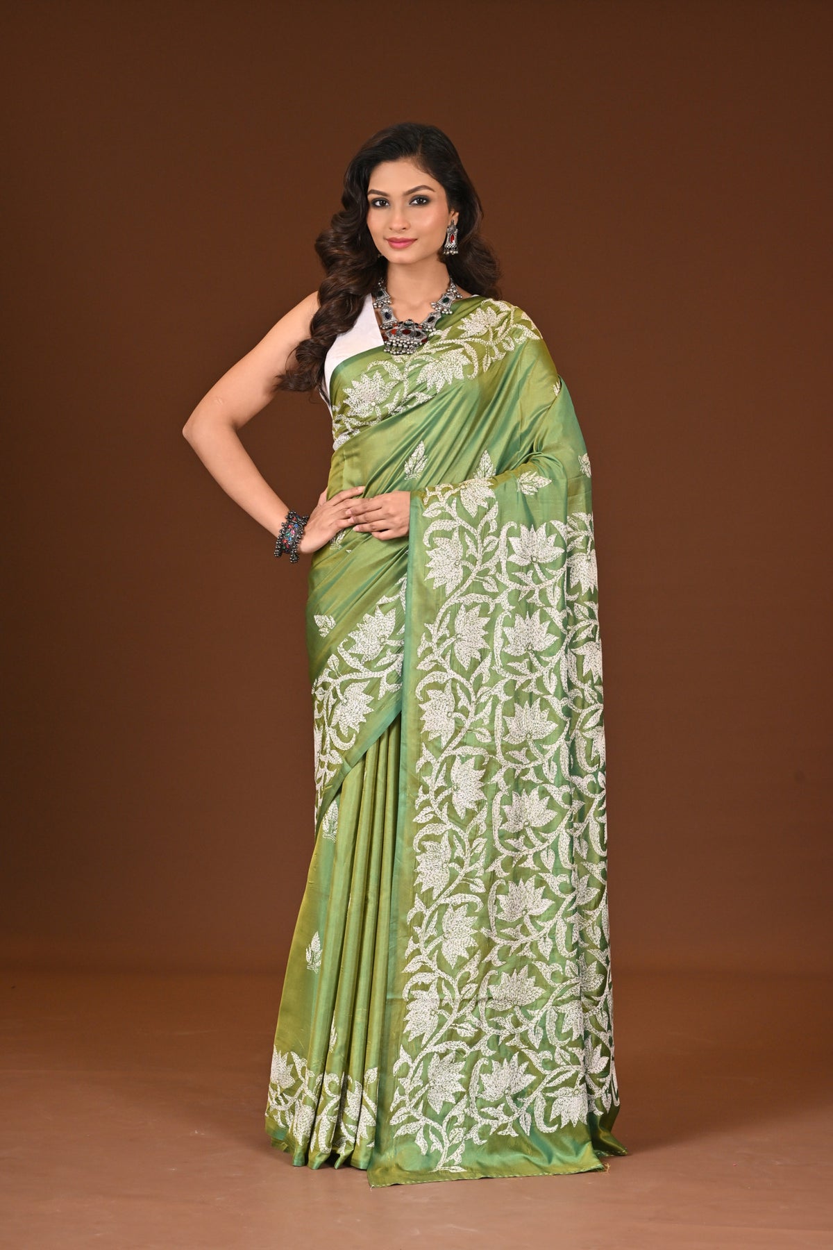 BLENDED SILK KANTHA SAREE