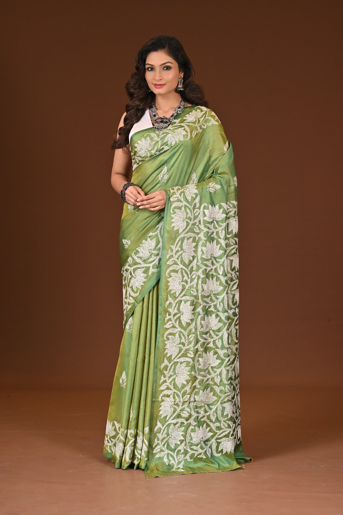BLENDED SILK KANTHA SAREE