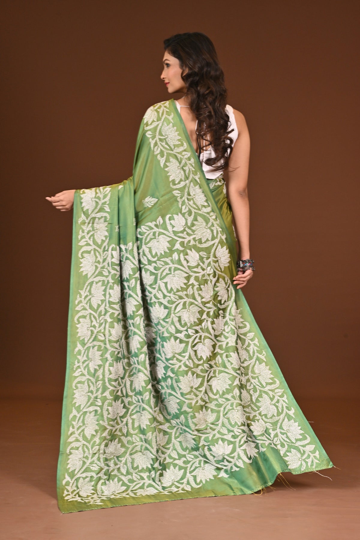 BLENDED SILK KANTHA SAREE