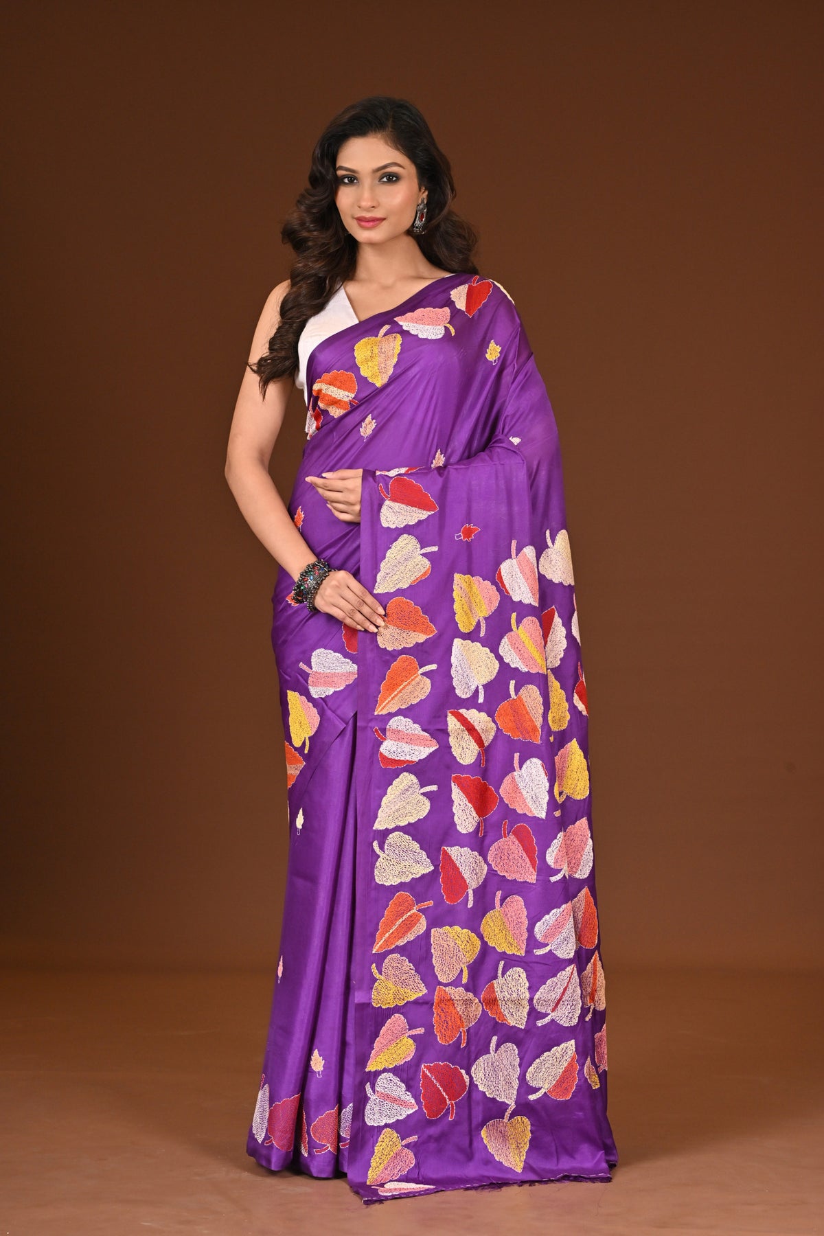 BLENDED SILK KANTHA SAREE