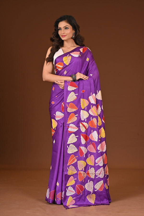 BLENDED SILK KANTHA SAREE