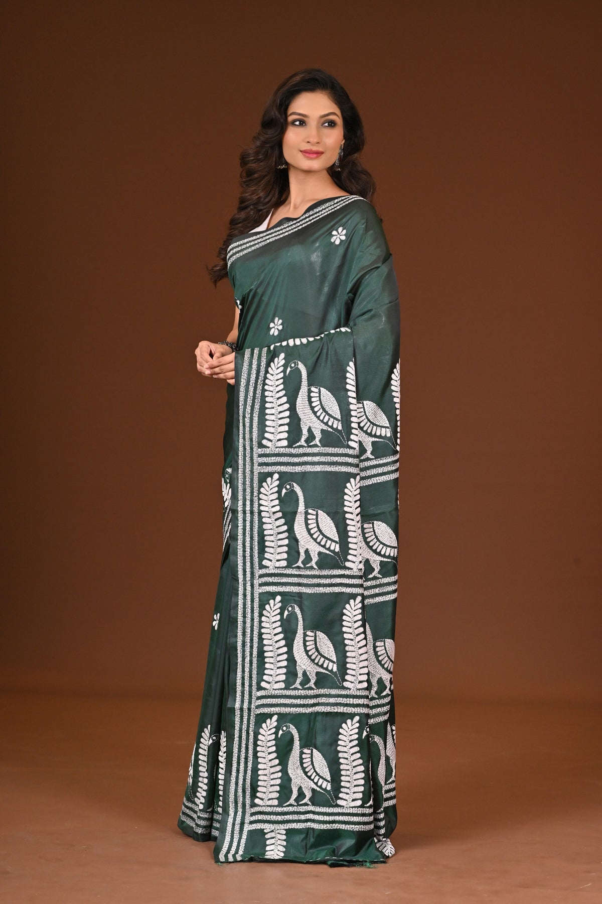 BLENDED SILK KANTHA SAREE