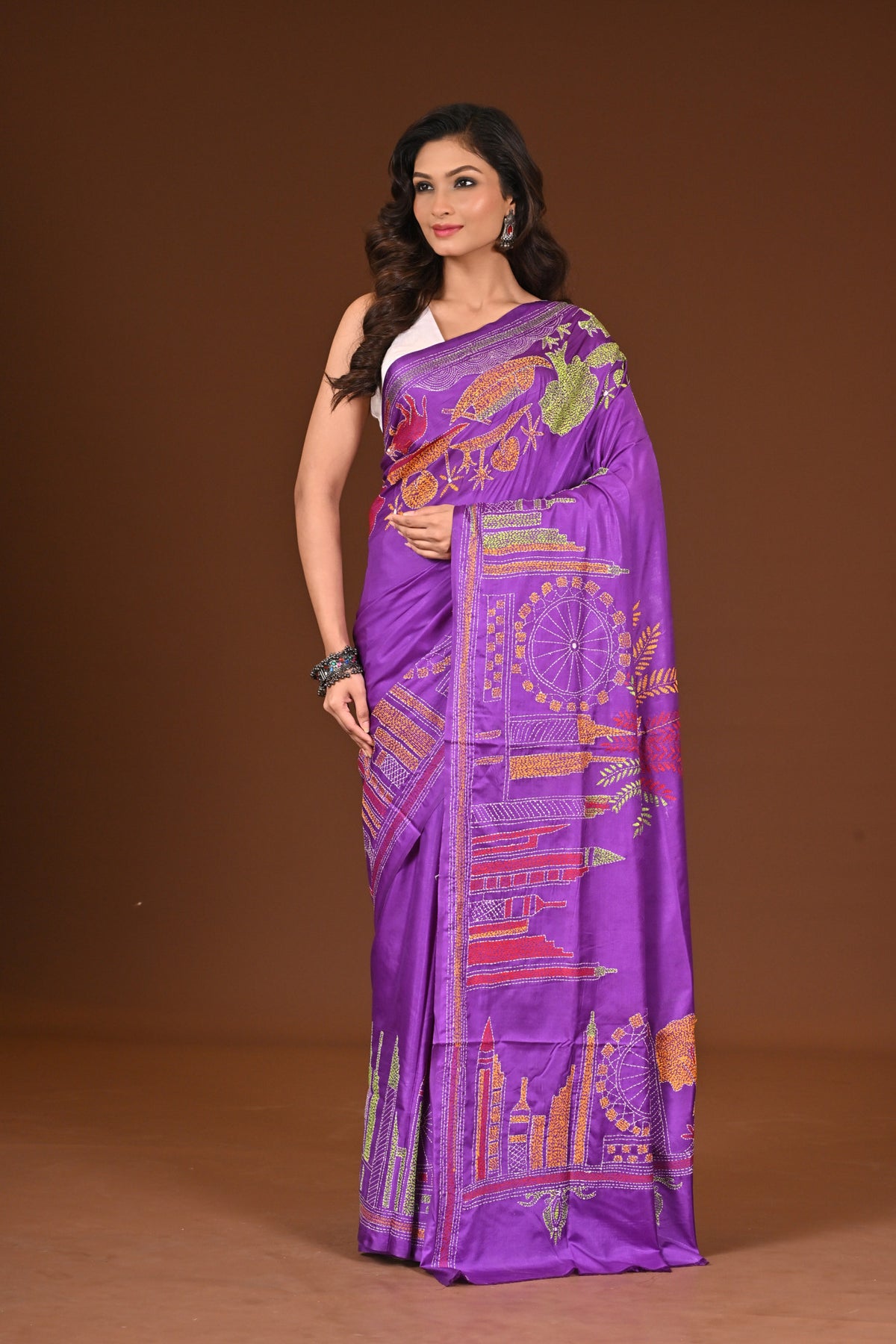 BLENDED SILK KANTHA SAREE