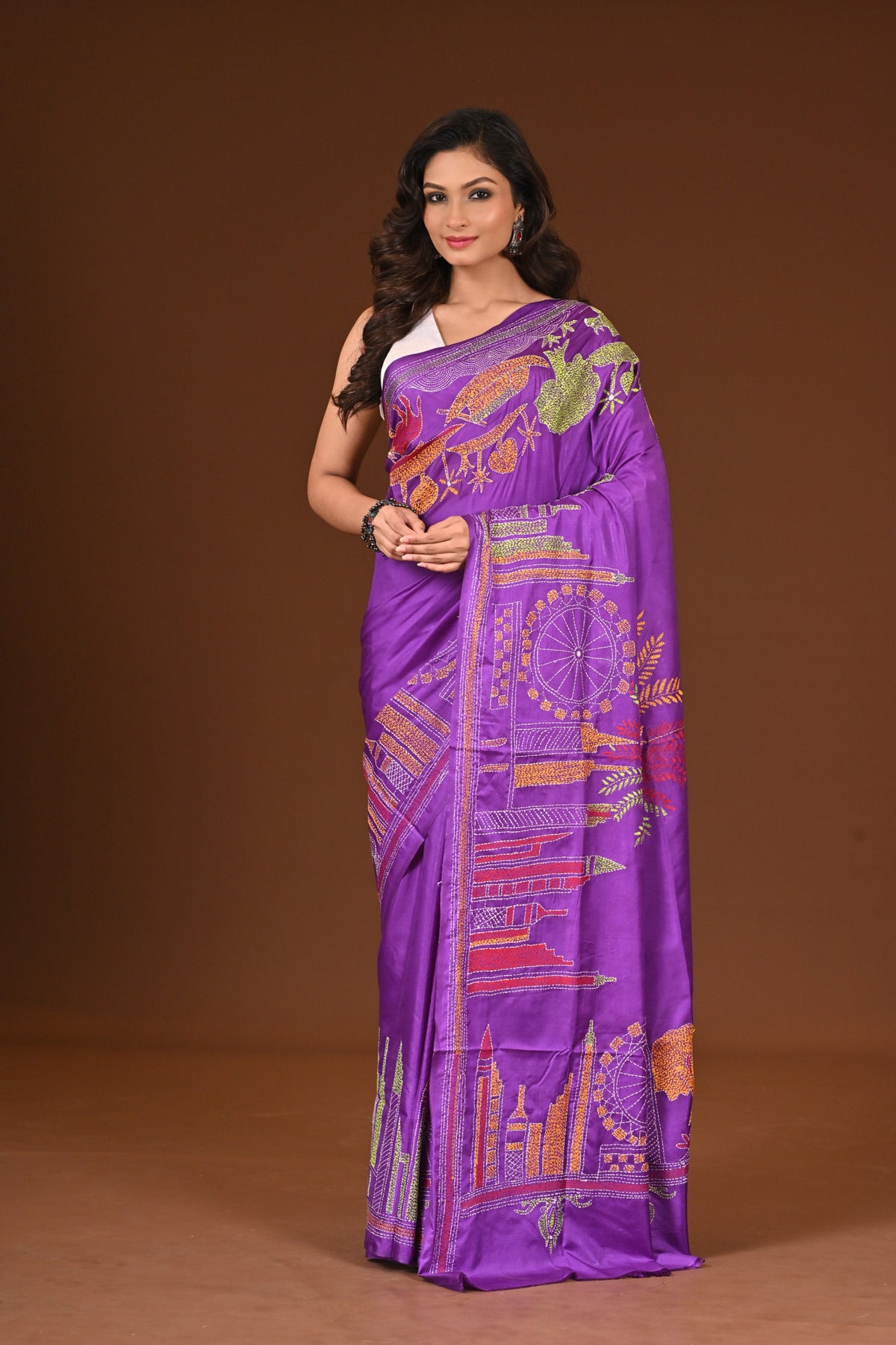BLENDED SILK KANTHA SAREE