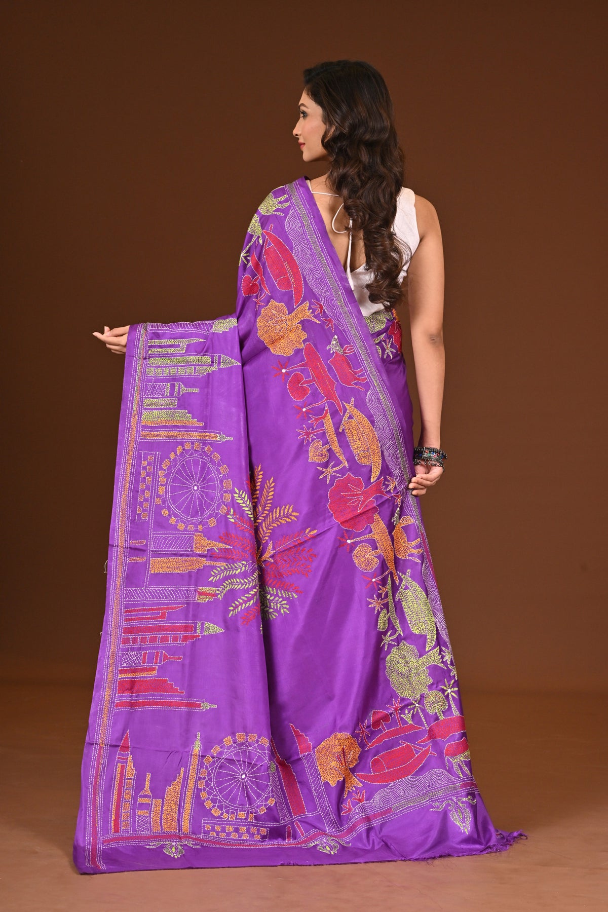 BLENDED SILK KANTHA SAREE