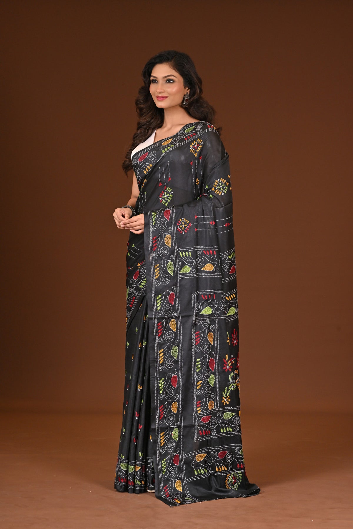 BLENDED SILK KANTHA SAREE