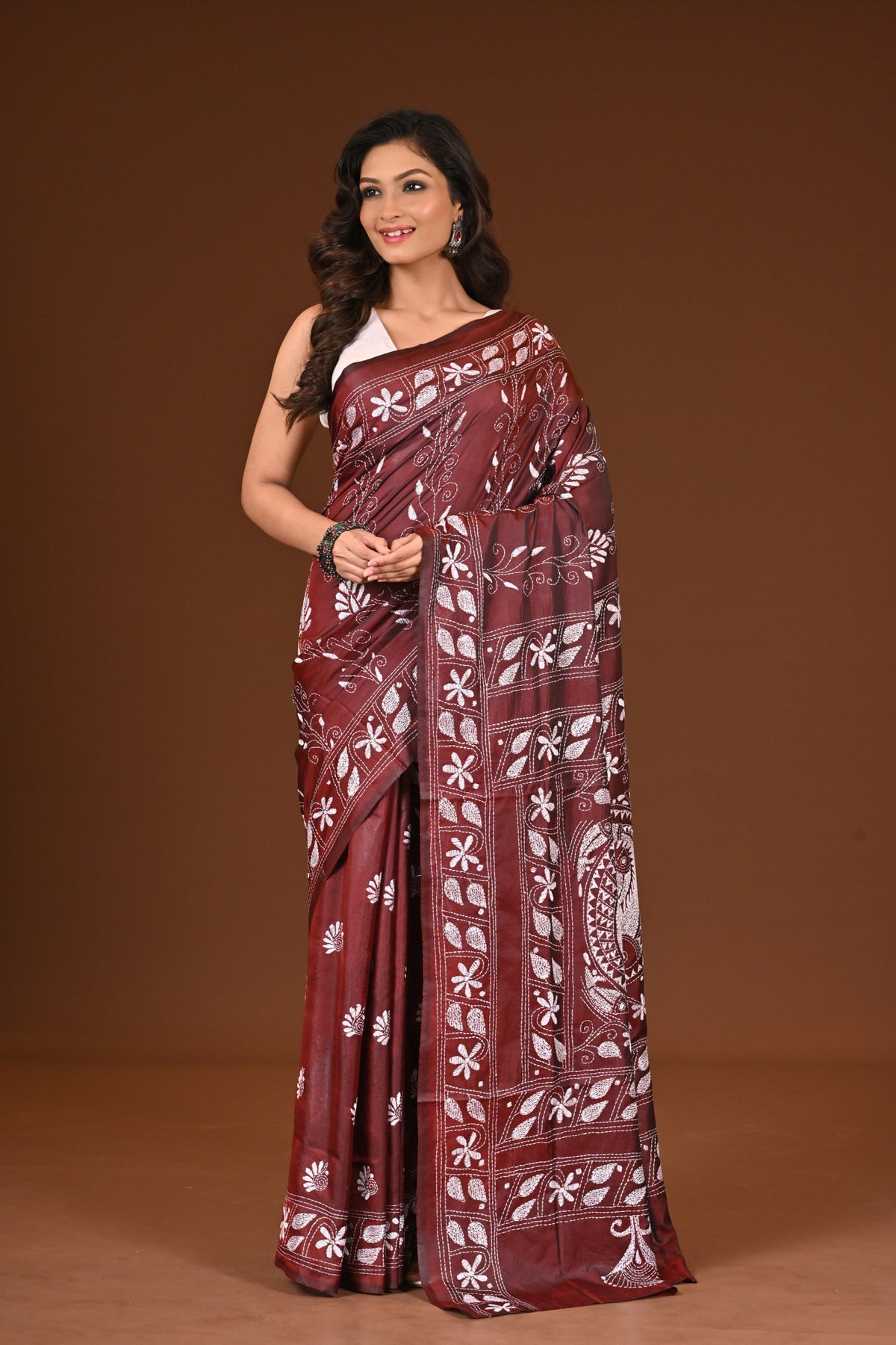 BLENDED SILK KANTHA SAREE